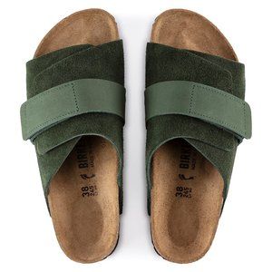 Birkenstock Kyoto Nubuck/Suede Leather Size 7.5  Thyme/Dark Green